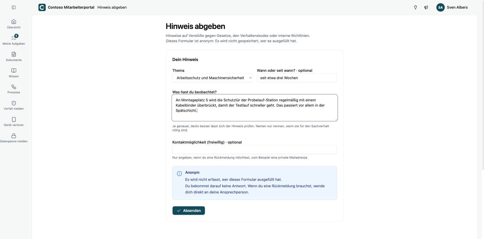 Ein anonymes Formular
