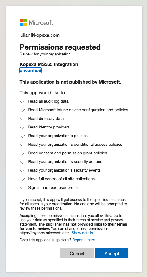 Permissions Dialog