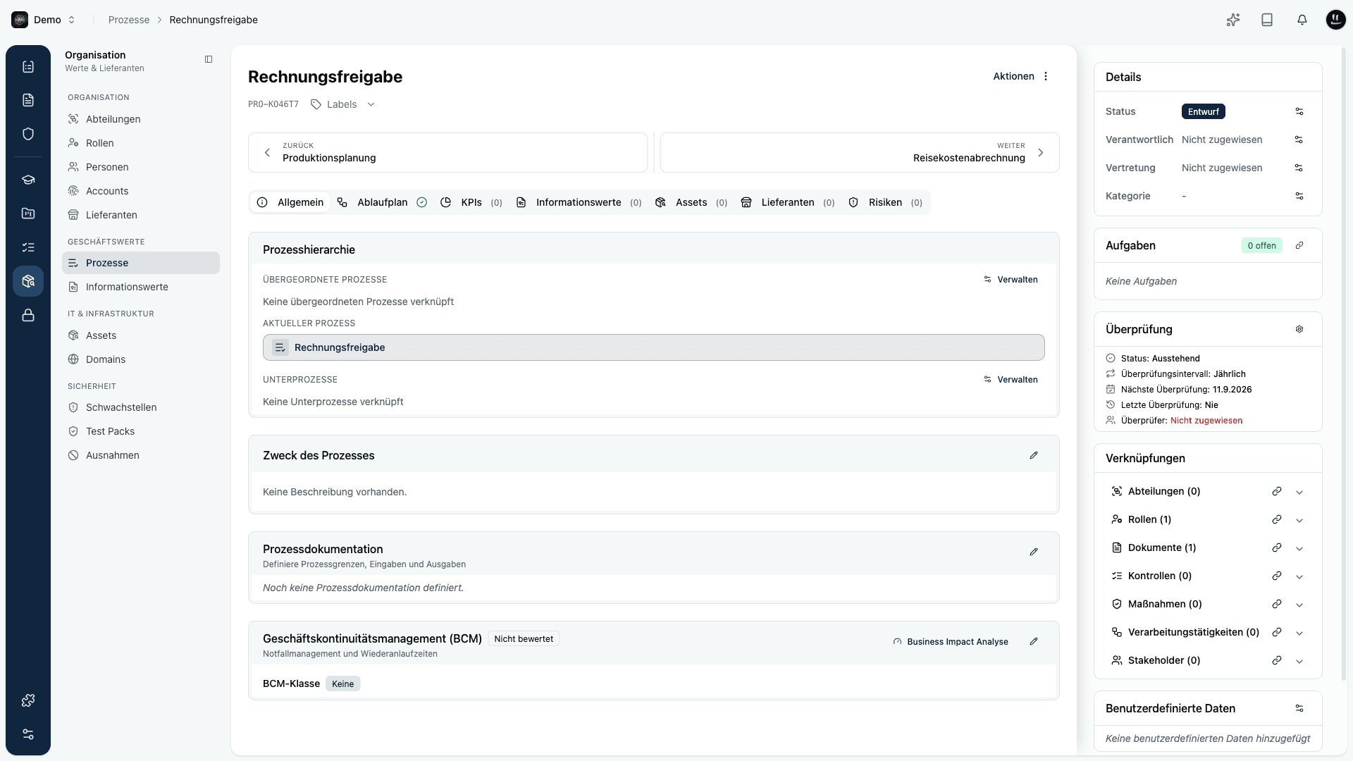 Prozess-Detailseite