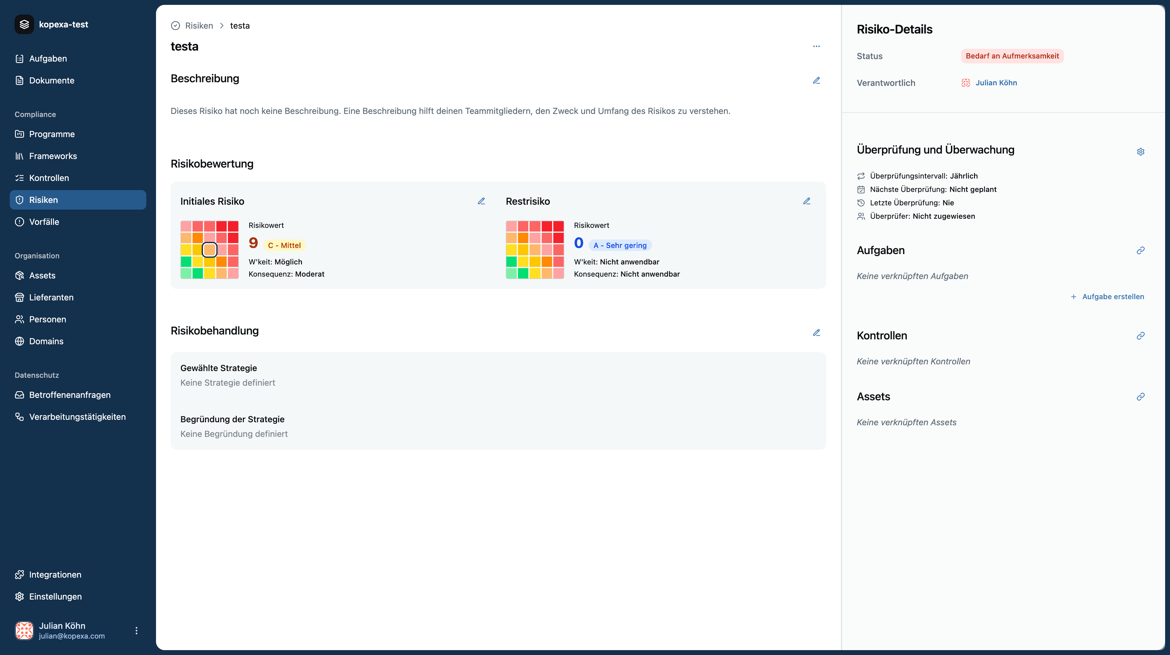 Beispiel: Risiko-Detailseite